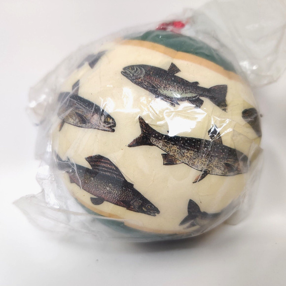 Vintage Fish Ornaments Fishing Trout 4 Balls 12 Sculpture FIGI Graphics 1995-96 - Picture 9 of 16